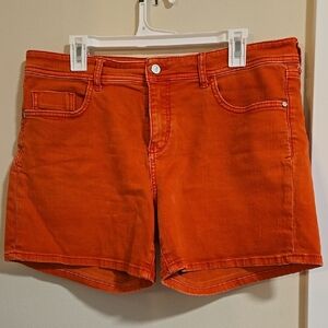 Pilcro Orange Jean Shorts Vibrant Summer Style